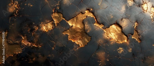 Texture Of A Golden Surface Covered With Soot. Illustration On The Theme Of Textures And Surfaces. Generative A