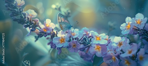Beautiful flowers whose nectar attracts colorful butterflies and the butterflies sit on those flowers.