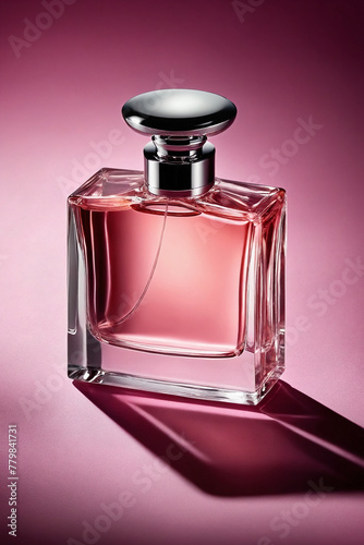 Perfume bottle - Advertising presentation of a perfume in shades of pink