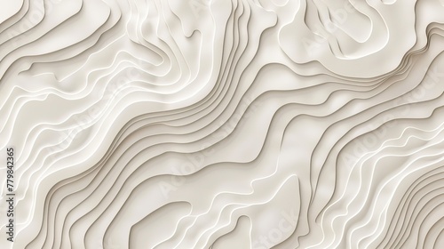 White paper valleys in abstract relief