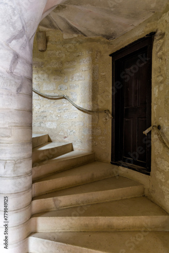 Staircase in French medieval castle