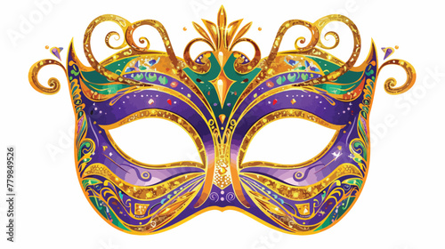 Vector new orleans mardi gras golden carnival mask  © Blue