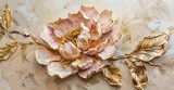 Elegant Flower: Detailed flower image with gold accents, perfect for wall decor and backgrounds.