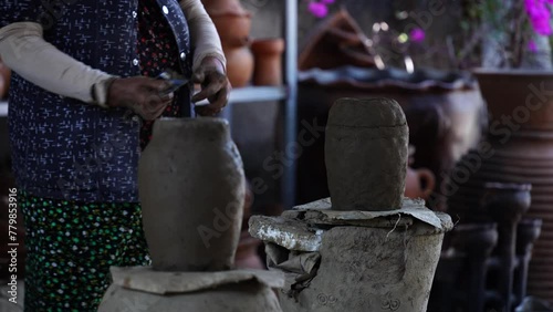 Wallpaper Mural Woman works at Bau Truc pottery village in Phan Rang, Ninh Thuan province, Vietnam Torontodigital.ca