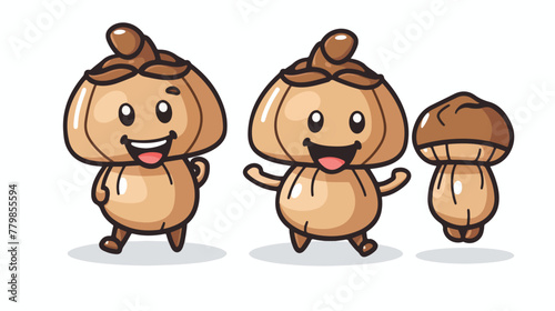 Acorn mascot character design vector flat vector isolated on white background 