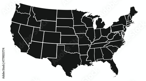 Alabama state of USA solid black silhouette map 