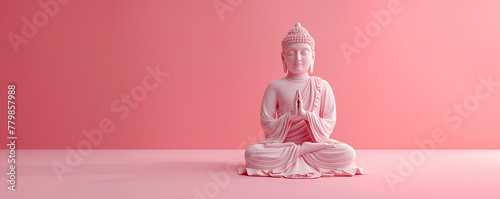buddha rose sur fond rose photo