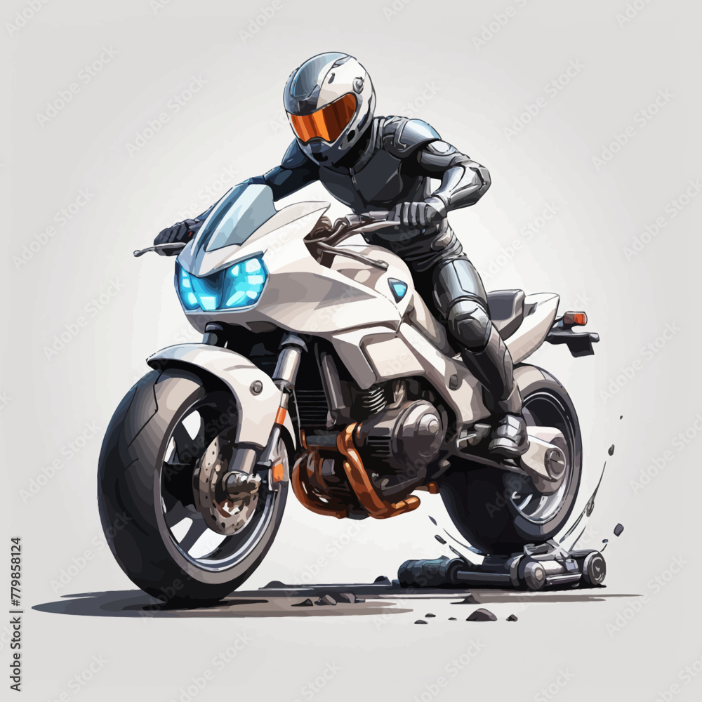 Future Motorcycle Illustration Design Very Cool