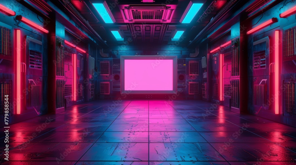 This new retro wave background is perfect for tech shows, or technology events. It is a 3D render that works with VR tracking systems.