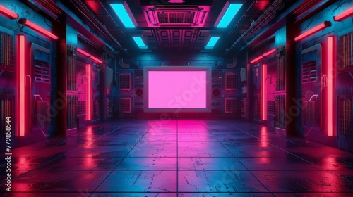 This new retro wave background is perfect for tech shows, or technology events. It is a 3D render that works with VR tracking systems.