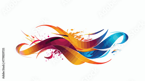 Calligraphy symbol on colorful background flat vector