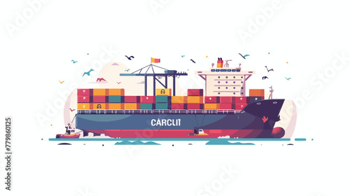 Cargo insurance stock vector icon illustration design