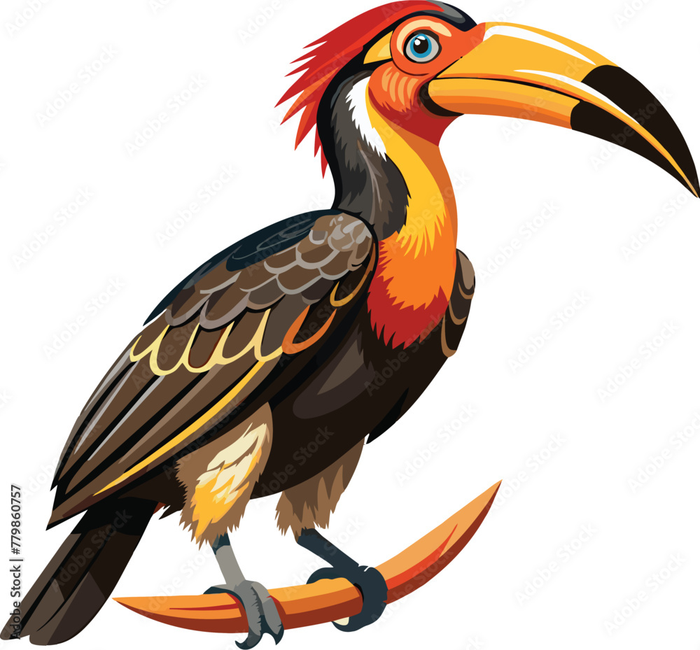 Fototapeta premium African Hornbill Bird on Branch-