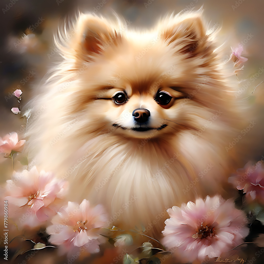 Obraz premium pomeranian spitz puppy