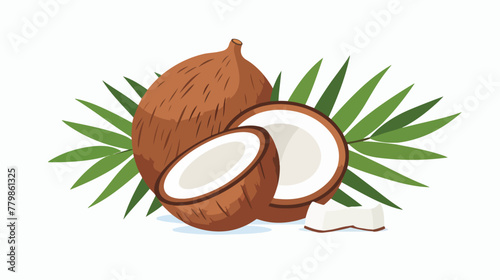 Coconut solid icon design flat vector isolated on white background 