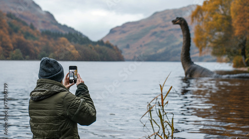 Man takes a photo of a Loch Ness monster type cryptid
