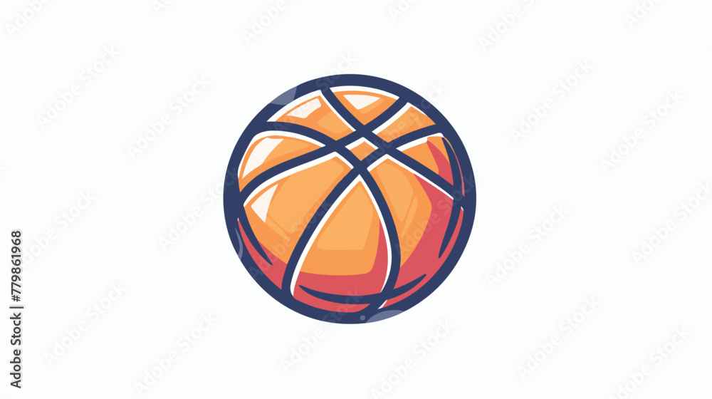 Colored basketball icon vector illustration flat vector