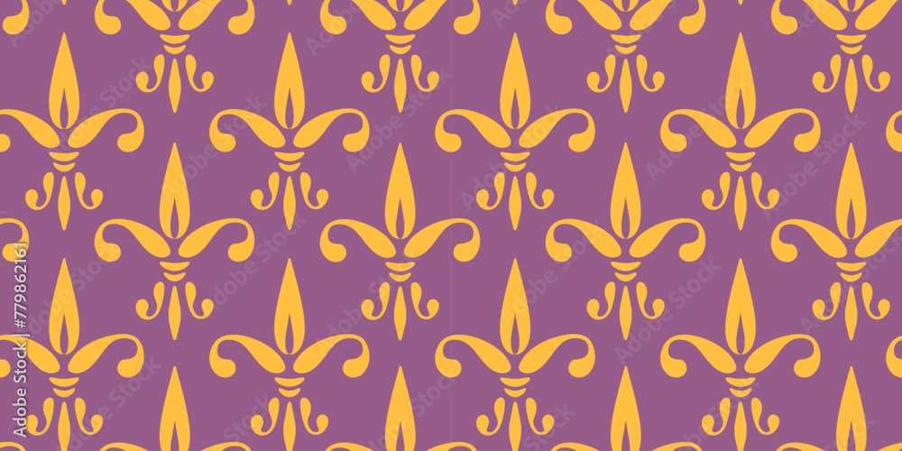 Vector vintage seamless pattern Fleur de lis. Vintage vector pattern fleur de lis. Royal pattern. - obrazy, fototapety, plakaty 
