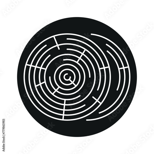 Round wood line black icon. Sign for web page, mobile app