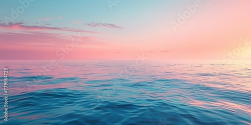 Simple, soothing soft pastel gradient sky and sea. © Fayrin
