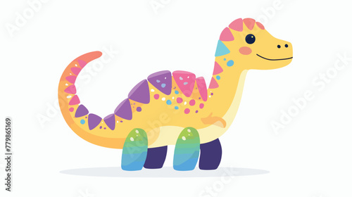 Cute dinosaur in rainbow colors Vector