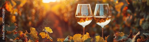 Romantic vineyard wine tasting, scenic, golden hour, leisure, high contrast