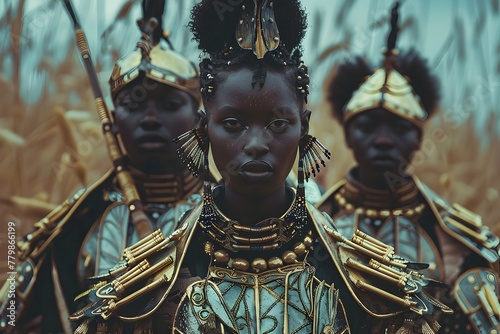 Afrofuturistic Fusion: Models Radiate Strength and Elegance in Shrimp-Inspired Armor Photography Series