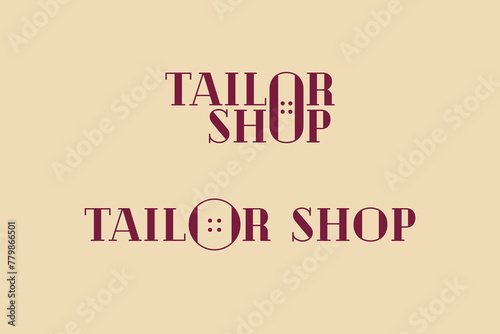 Vector isolated clothing button vector logo. Sewing button icon logo, Tailor shop