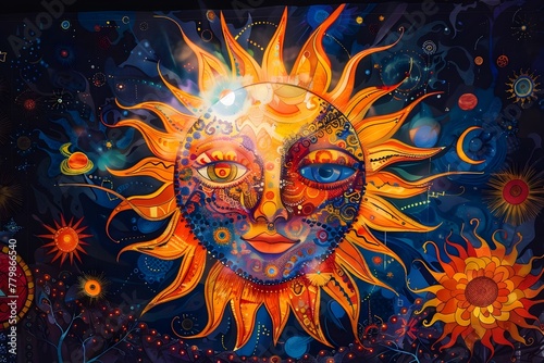Vibrant Sun Entity Watchful over the Universe