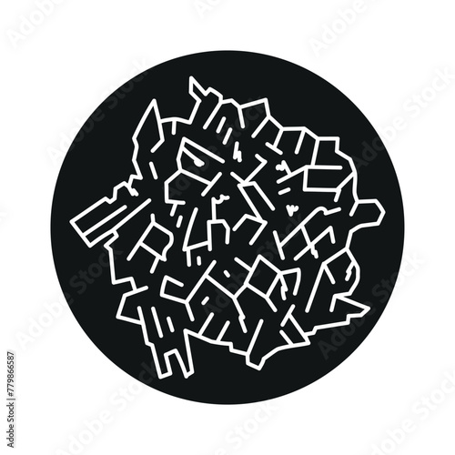 Wood chips line black icon. Sawdust illustration.
