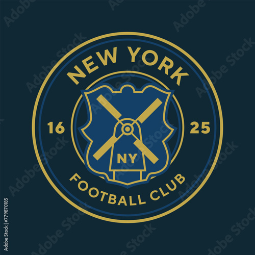 New York football logo, USA. Elegant soccer logo. Elegant Modern Soccer Football Badge logo designs, Soccer Emblem logo template vector illustration