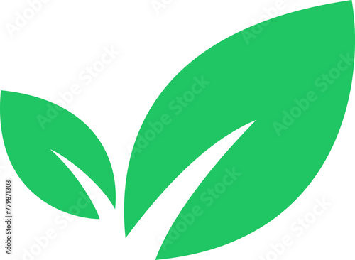 Green leaves icon as eco friendly symbol