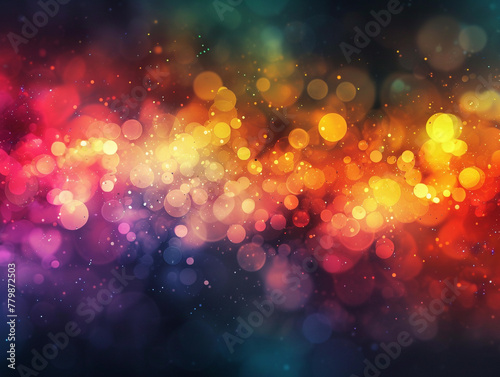Glittering Bokeh Lights on a Colorful Gradient