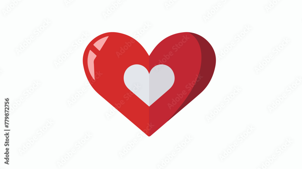 Heart love isolated icon flat vector