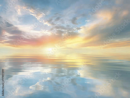 Serene Sky and Sea Reflection © pavlofox