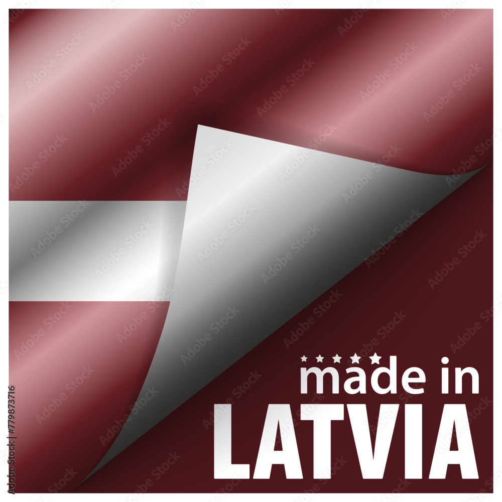 Made in Latvia graphic and label. Made in Latvia graphic and label.