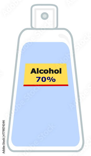 a bottle alcohol 70% spray