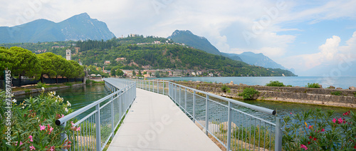 new bike route Ciclopista del Garda, along the lakeside Gardasee, Toscolano landscape