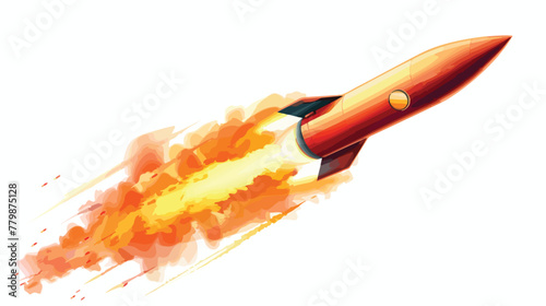 Launch rocket vector graphics flat vector isolated on white background 