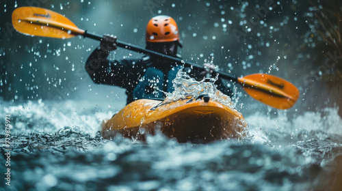 White Water Thrills: Kayakers Tackling Challenging Rapids © Nic
