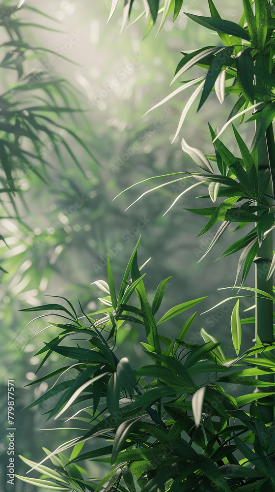 Obraz premium Dappled Light in Lush Bamboo Forest