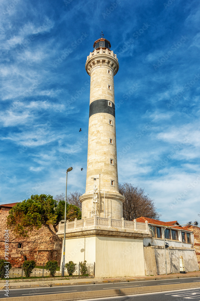 View of Lighthouse in Fatih district of Istanbul, Turkey.