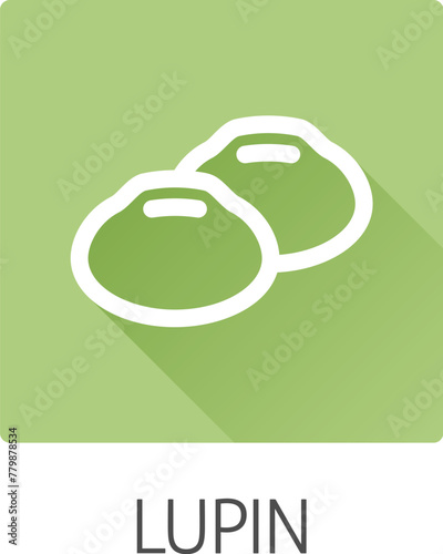 A lupin bean legume food icon concept. Possibly an icon for the mustard allergen or allergy.
