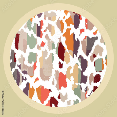 Round pattern colorful patchwork extension splatter design