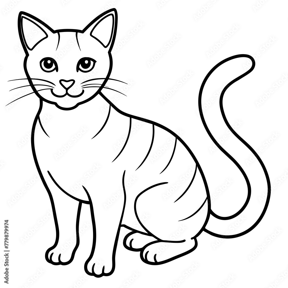 Obraz premium cat vector illustration with line art. 