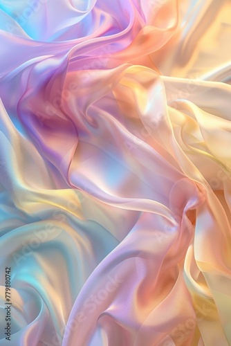 Pastel silk swirls in serene blues and pinks