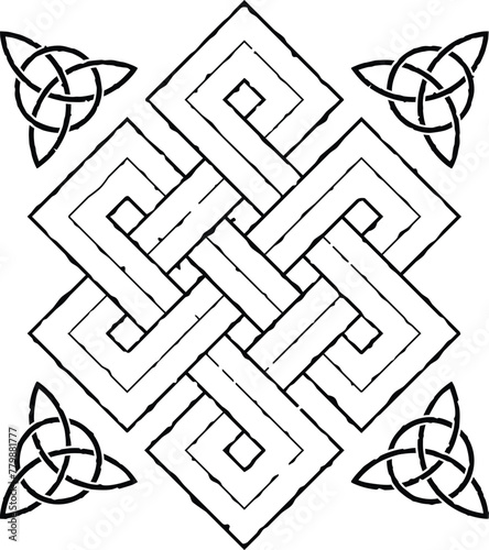 Grunge Viking Knot and Triquetras