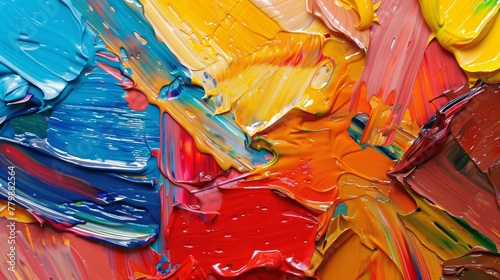 Artist's oil paints multicolored abstract background closeup