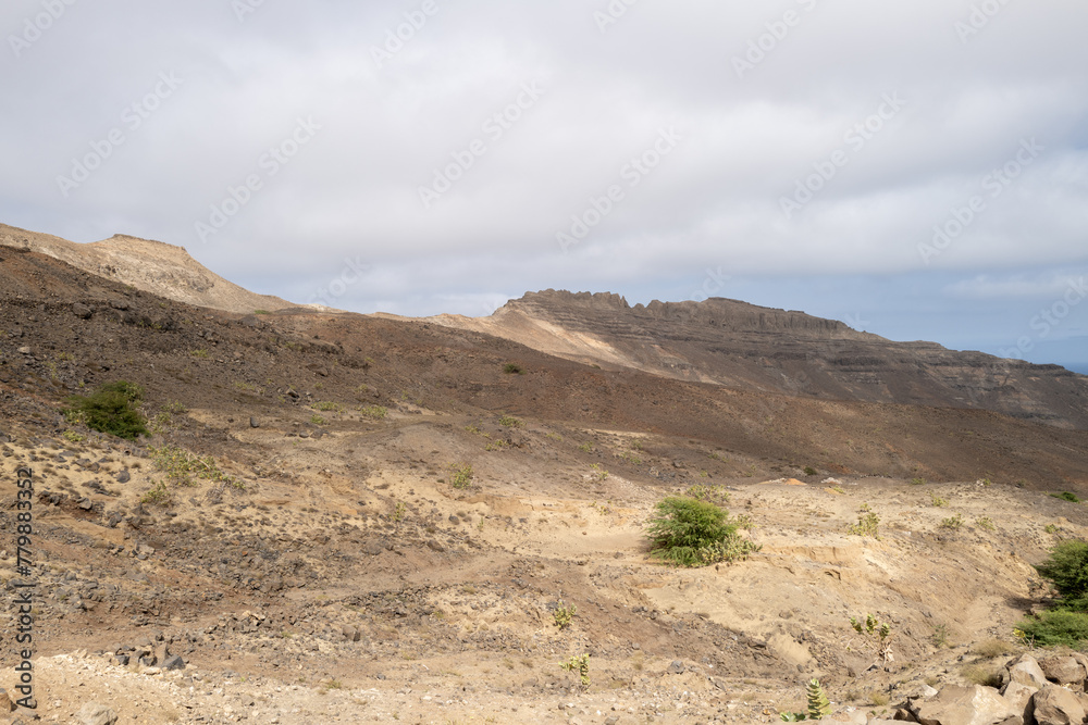 paysage volcanique sur l'île de Saint Vincent au Cap Vert en Afrique de l'Ouest