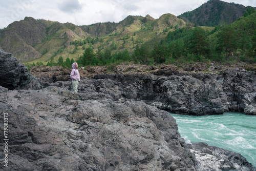 Woman at the river Katun